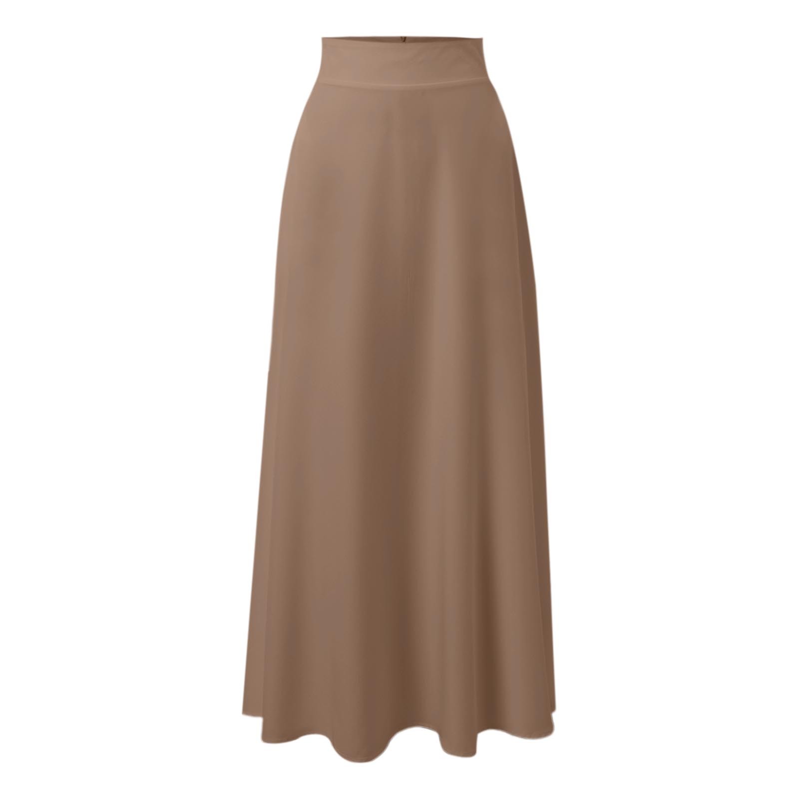 thumbnail image 4 of Falda midi recta lisa para mujer: falda básica informal para uso diario, primavera/verano/otoño, 4 of 5
